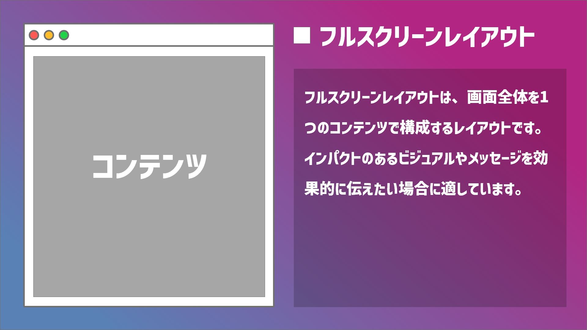 4. フルスクリーンレイアウト