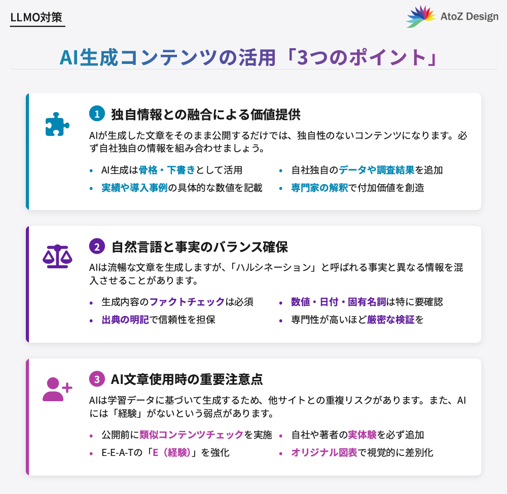 LLMO対策におけるAI生成コンテンツの活用
