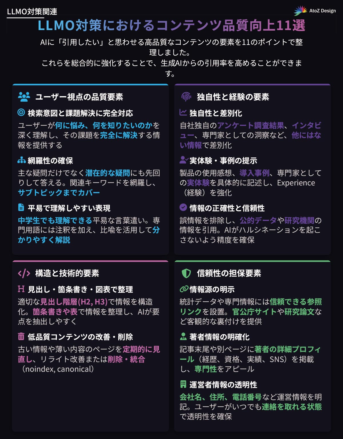 LLMO対策におけるコンテンツ品質の向上11選