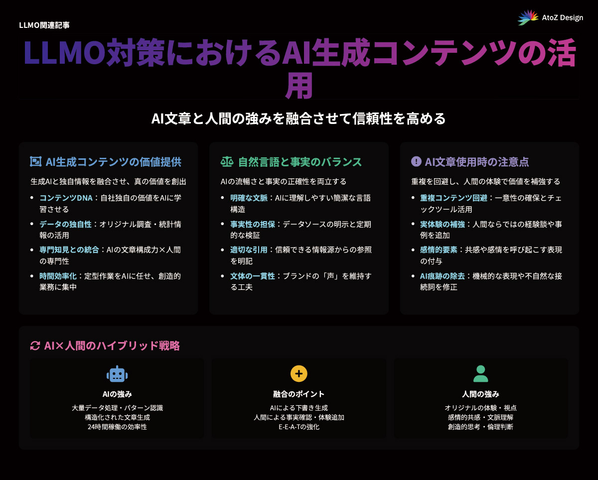 LLMO対策におけるAI生成コンテンツの活用の図